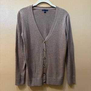 Gap Tan  Long Sleeve  V- Neck Button Up Cardigan Size S
